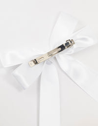 White Fabric Oversized Ribbon Bow Clip - link has visual effect only