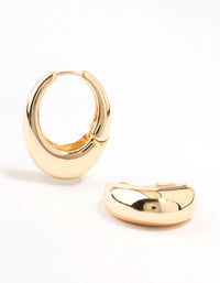 Gold Plated Mega Oval Hoop Earrings - link has visual effect only