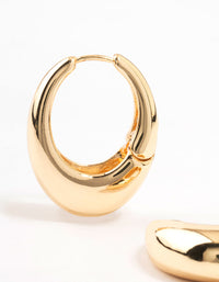 Gold Plated Mega Oval Hoop Earrings - link has visual effect only