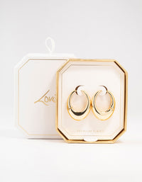 Gold Plated Mega Oval Hoop Earrings - link has visual effect only