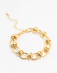 Gold Plated Chunky Chain Bracelet - link has visual effect only