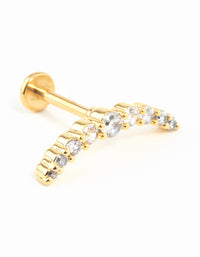 Gold Plated Surgical Steel Cubic Zirconia Crawler Single Flat Back - link has visual effect only