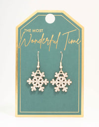 Rose Gold Diamante Snowflake Drop Earrings - link has visual effect only