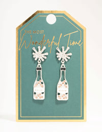 Diamante Champagne Bottle Drop Earrings - link has visual effect only