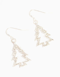 Silver Diamante Tree Outline Drop Earrings - link has visual effect only