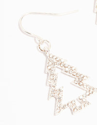 Silver Diamante Tree Outline Drop Earrings - link has visual effect only