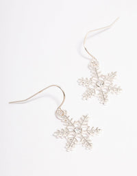 Small Diamante Snowflake Silver Drop Earrings - link has visual effect only