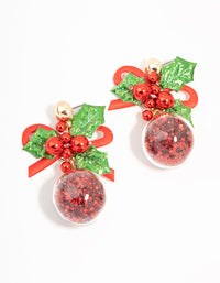 Red & Green Holly Shaker Earrings - link has visual effect only