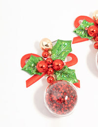 Red & Green Holly Shaker Earrings - link has visual effect only