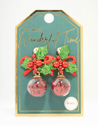 Red & Green Holly Shaker Earrings - link has visual effect only