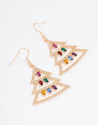 Diamante Xmas Tree & Lights Drop Earrings - link has visual effect only