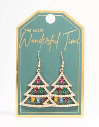 Diamante Xmas Tree & Lights Drop Earrings - link has visual effect only