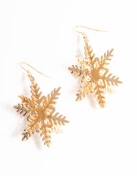 Gold Snowflake Drop Earrings - link has visual effect only