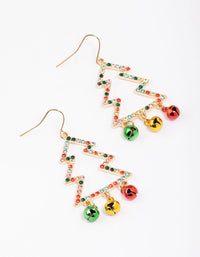 Multicoloured Diamante Tree & Bells Drop Earrings - link has visual effect only