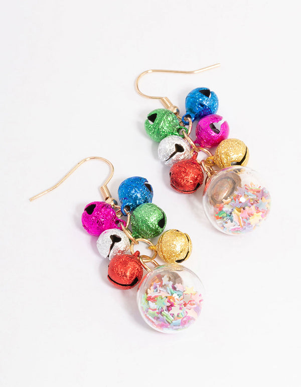 Multicoloured Bell & Shaker Drop Earrings