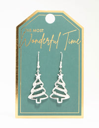 Silver Diamante Tree Outline Drop Earrings - link has visual effect only