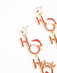 Large Diamante Ho Ho Ho Drop Earrings - link has visual effect only