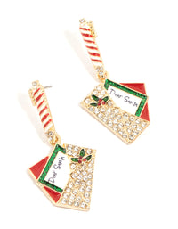 Diamante Santa Letter Drop Earrings - link has visual effect only