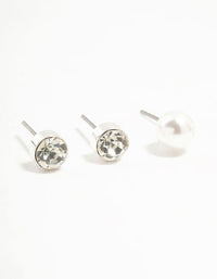 Silver Diamante & Glitter Earrings 3-Pack - link has visual effect only