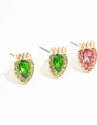 Multicoloured Ornate Lights Stud Earrings 3-Pack - link has visual effect only