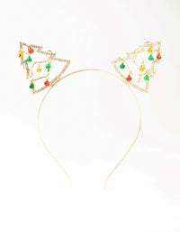 Yellow, Green & Red Bells Gold Headband - link has visual effect only