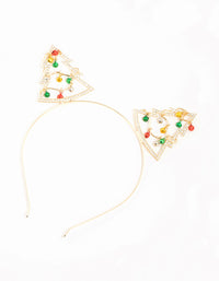 Yellow, Green & Red Bells Gold Headband - link has visual effect only