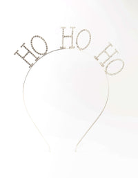 Diamante Ho Ho Ho Rhodium Headband - link has visual effect only