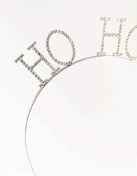 Diamante Ho Ho Ho Rhodium Headband - link has visual effect only