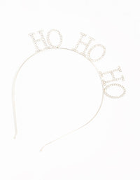 Diamante Ho Ho Ho Rhodium Headband - link has visual effect only