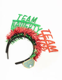 Red Naughty & Nice Tinsel Headbands 2-Pack - link has visual effect only