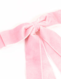 Pink Velvet Double Bow Clip - link has visual effect only