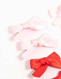 Mini Red & Pink Bow Clips 8-Pack - link has visual effect only