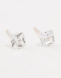 Cubic Zirconia Sterling Silver Stud Earrings - link has visual effect only