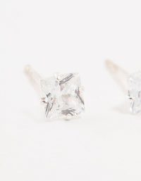 Cubic Zirconia Sterling Silver Stud Earrings - link has visual effect only