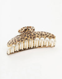 Leopard Print Curved Hair Claw Clip - link has visual effect only