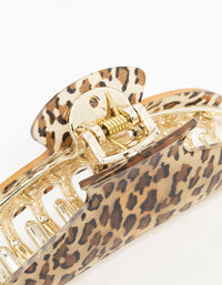 Leopard Print Curved Hair Claw Clip - link has visual effect only