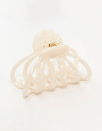 White Marbled Acrylic Wide Claw Clip - link has visual effect only