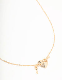 Gold Heart & Key T&O Necklace - link has visual effect only