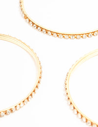 Gold Diamante Cup Chain Bangles 3-Pack - link has visual effect only