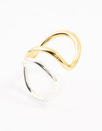 Mixed Metals Elongated Wrapped Ring - link has visual effect only