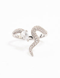 Silver Pave Cubic Zirconia Snake Ring - link has visual effect only