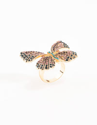 Gold Jeweled Butterfly Ring - link has visual effect only