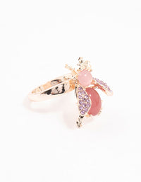 Rose Gold Diamante Beetle Ring - link has visual effect only