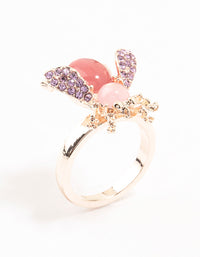 Rose Gold Diamante Beetle Ring - link has visual effect only