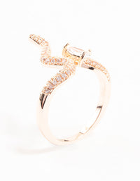 Rose Gold Pave Crystal Snake Ring - link has visual effect only