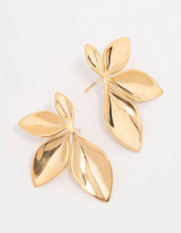 Waterproof Gold Plated Stainless Steel Leaf Cluster Stud Earrings - link has visual effect only