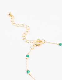 Gold Plated Green Beaded Mary Bracelet - link has visual effect only