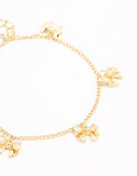 Gold Plated Brass Mini Bow Station Bracelet - link has visual effect only