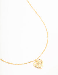 Gold Plated Heart Bow Locket Pendant Necklace - link has visual effect only