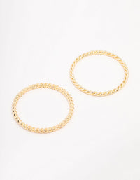 Gold Plated Twisted Bangles 2-Pack - link has visual effect only